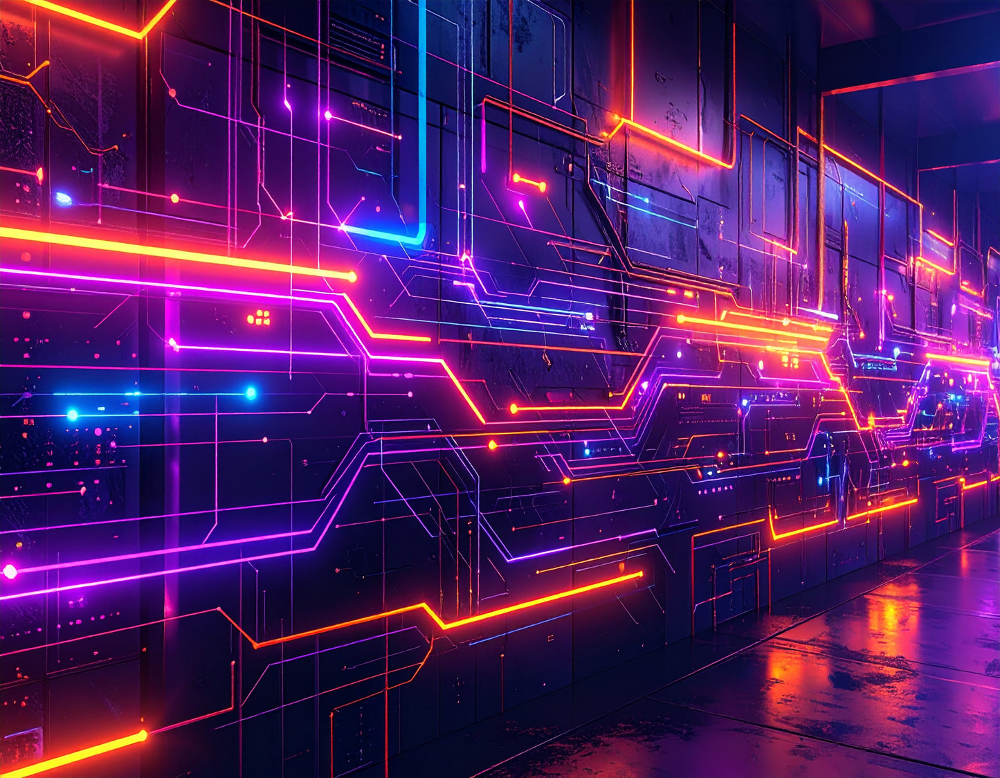 Neon Orange and Purple