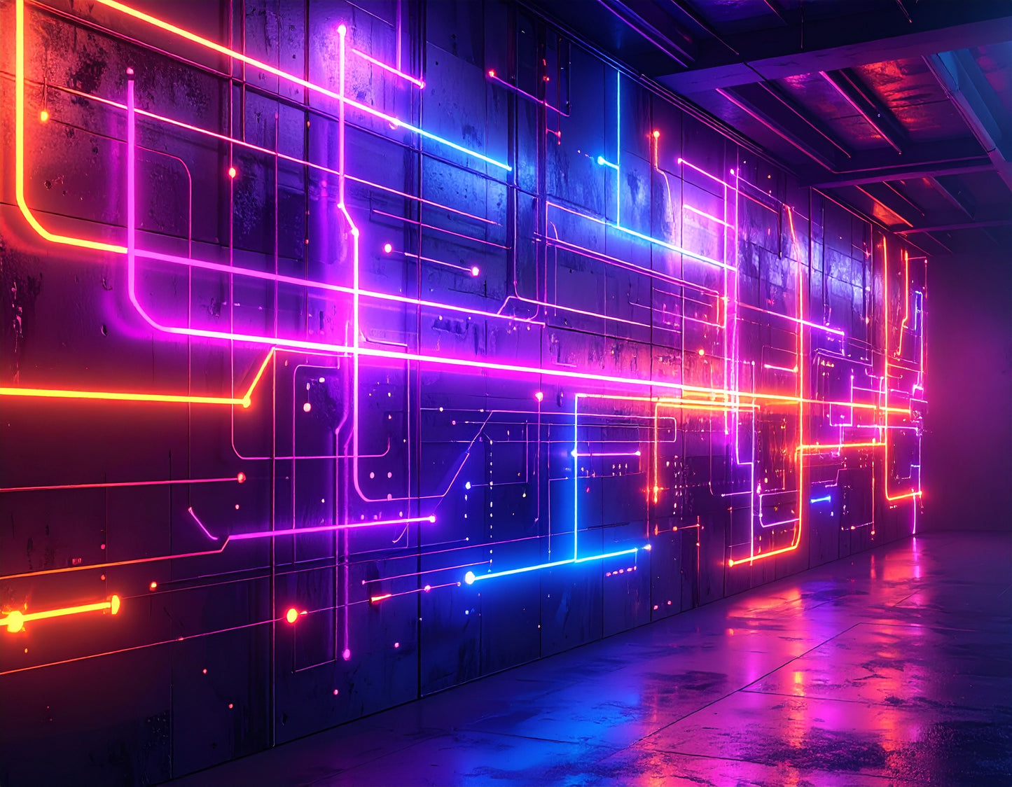 Neon Orange and Purple
