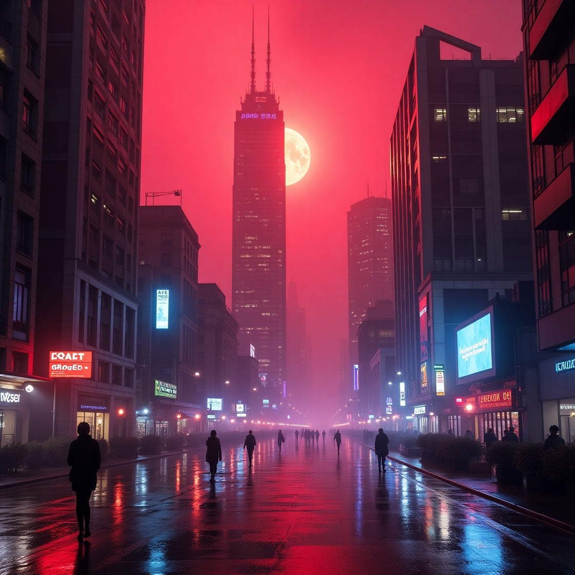 Red Cyberpunk City