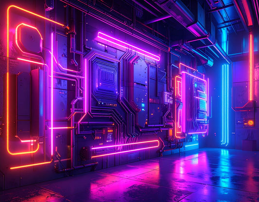 Neon Orange and Purple