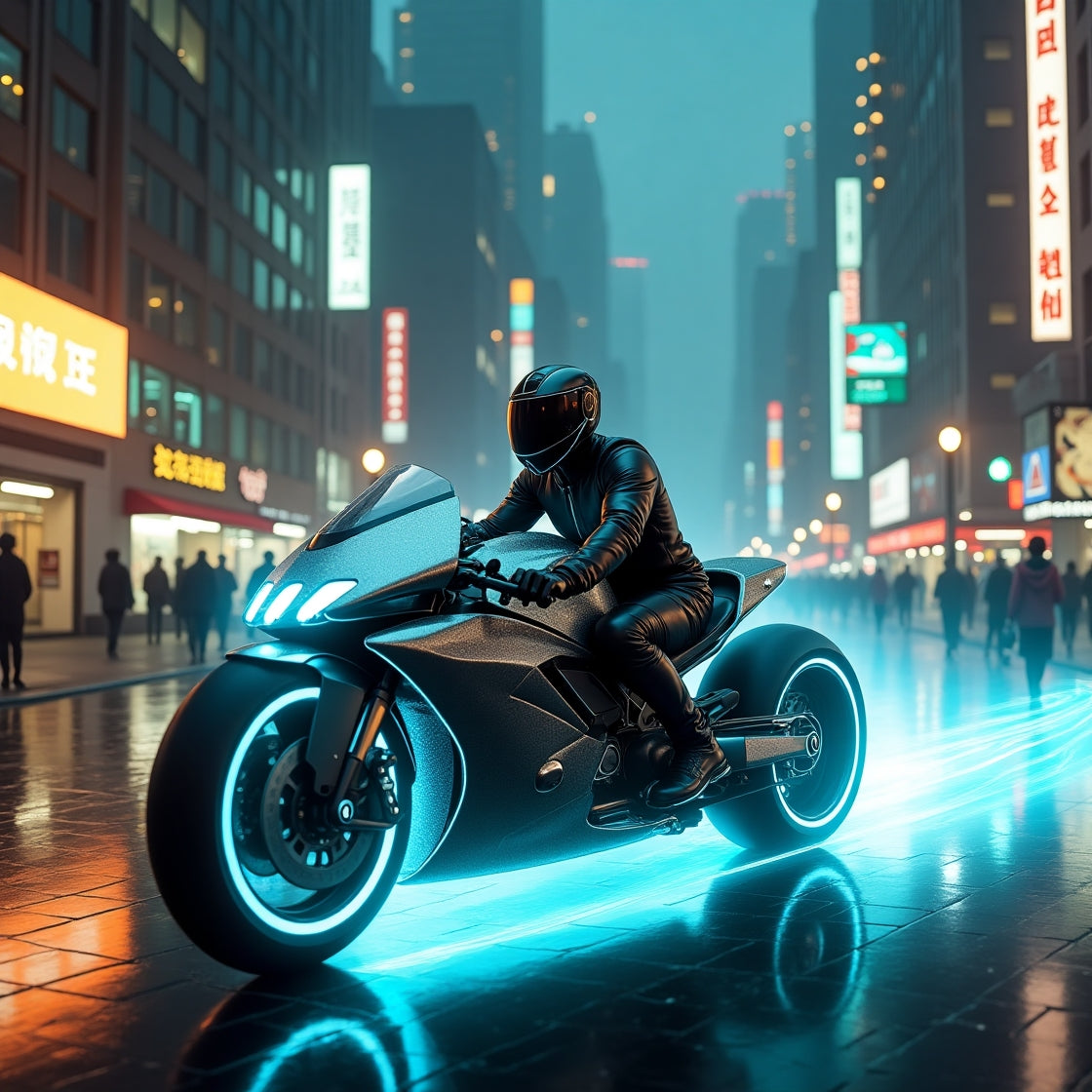 Tron Light Cycle inspired art