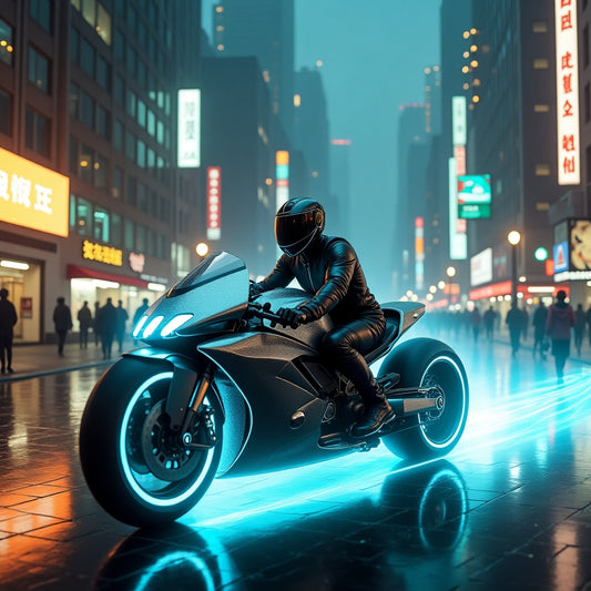 Tron Light Cycle inspired art
