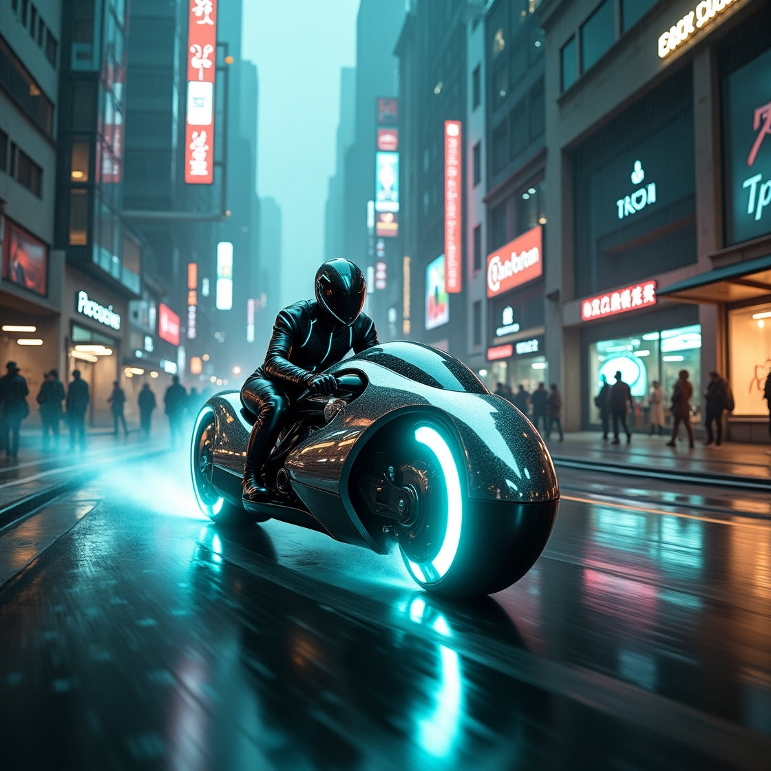 Tron Light Cycle inspired art