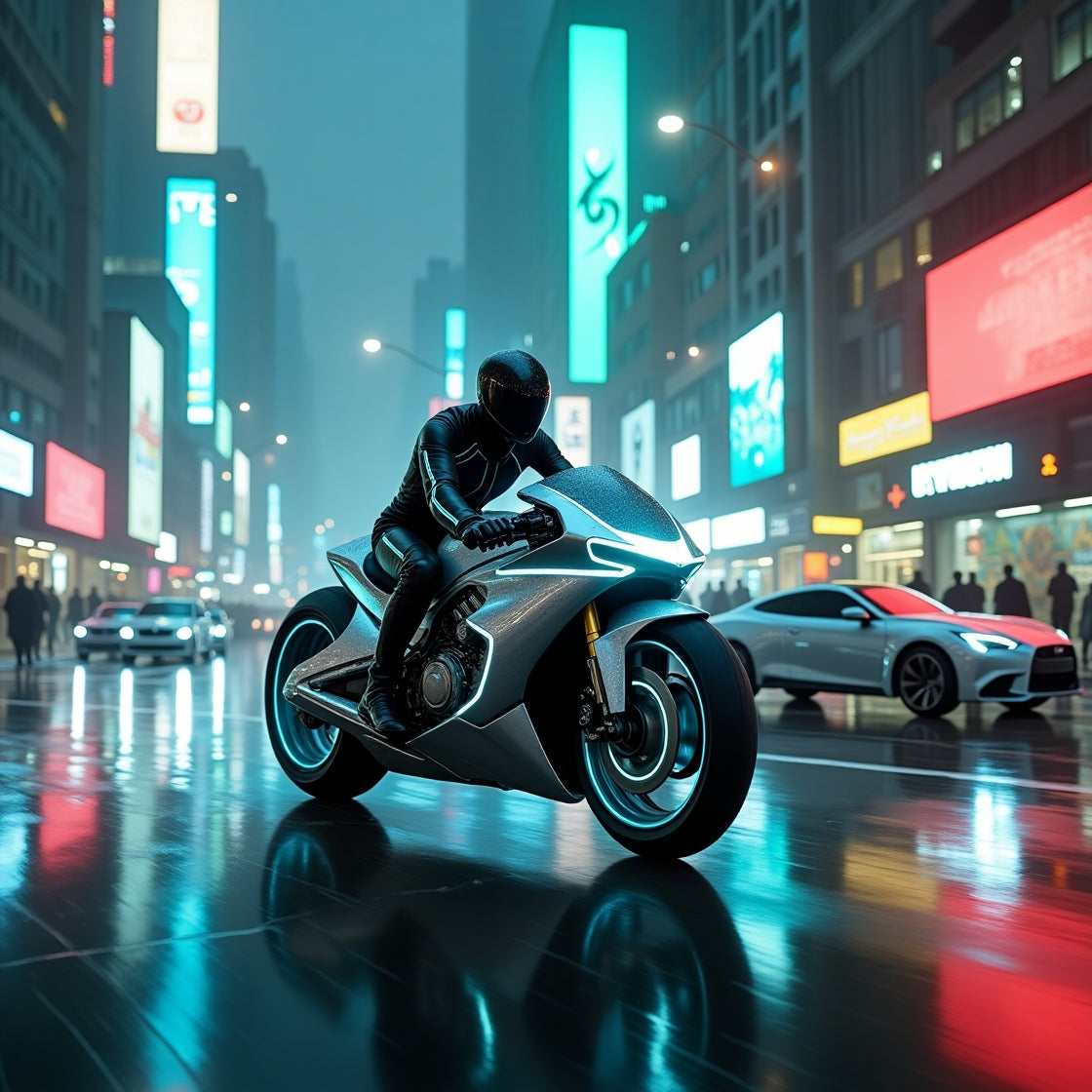 Tron Light Cycle inspired art