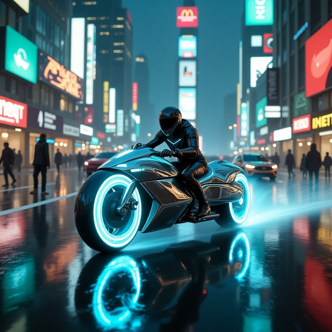 Tron Light Cycle inspired art